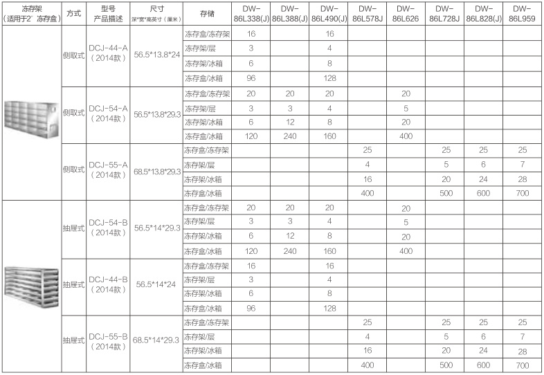 冻存架规格型号